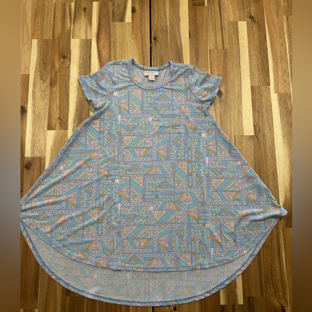 LuLaRoe Multicolor Geometric High Low Dress Size 4